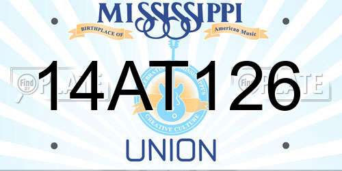 14AT126 Mississippi License Plate