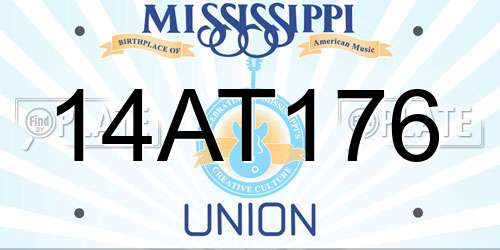 14AT176 Mississippi License Plate