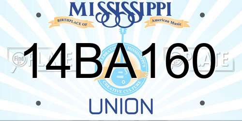 14BA160 Mississippi License Plate