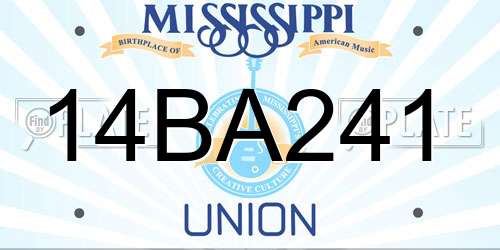 14BA241 Mississippi License Plate
