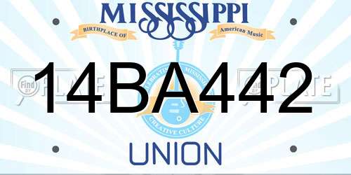 14BA442 Mississippi License Plate