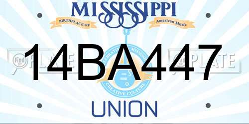 14BA447 Mississippi License Plate