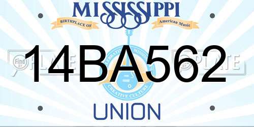 14BA562 Mississippi License Plate