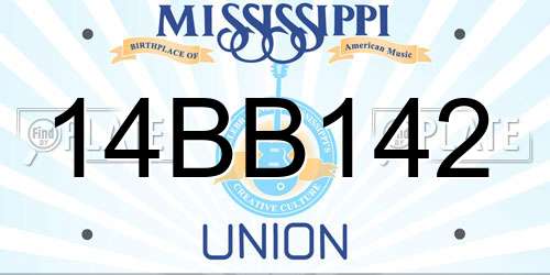 14BB142 Mississippi License Plate