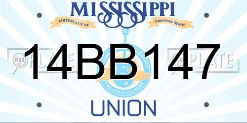 14BB147 Mississippi License Plate
