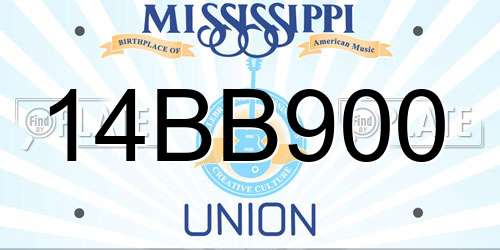 14BB900 Mississippi License Plate