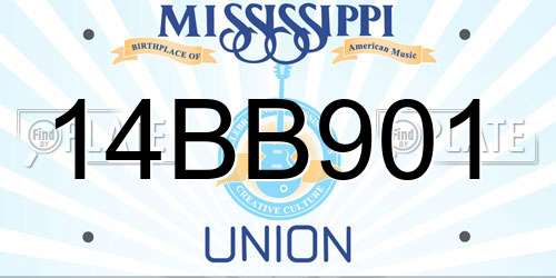 14BB901 Mississippi License Plate