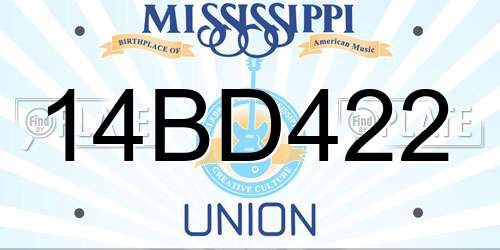 14BD422 Mississippi License Plate
