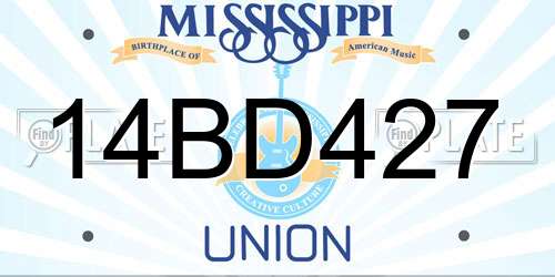 14BD427 Mississippi License Plate