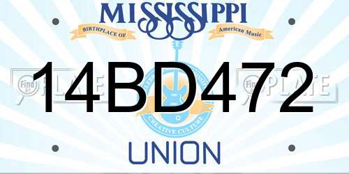 14BD472 Mississippi License Plate