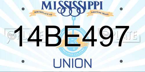 14BE497 Mississippi License Plate