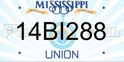 14BI288 Mississippi License Plate