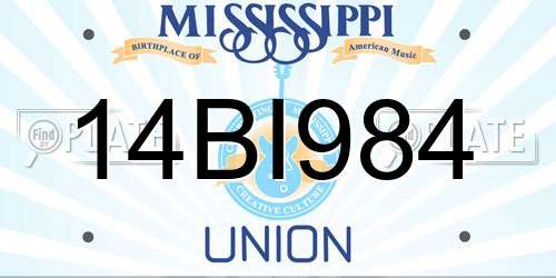 14BI984 Mississippi License Plate