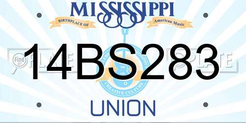 14BS283 Mississippi License Plate