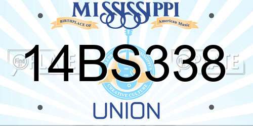 14BS338 Mississippi License Plate