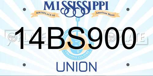 14BS900 Mississippi License Plate