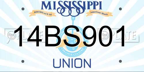 14BS901 Mississippi License Plate