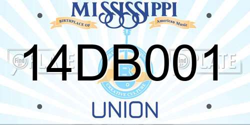 14DB001 Mississippi License Plate