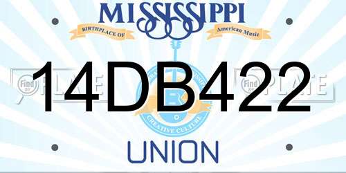 14DB422 Mississippi License Plate