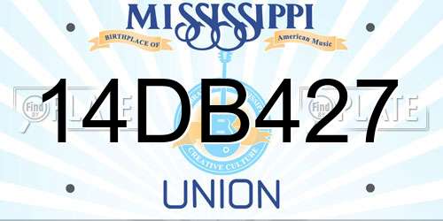 14DB427 Mississippi License Plate