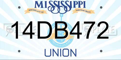 14DB472 Mississippi License Plate