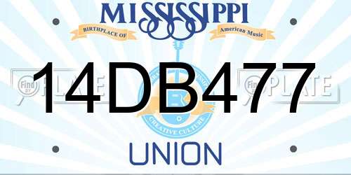 14DB477 Mississippi License Plate