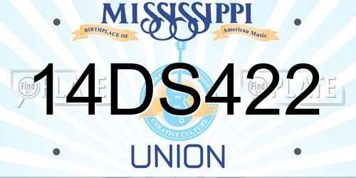14DS422 Mississippi License Plate