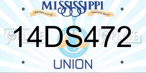 14DS472 Mississippi License Plate