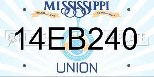 14EB240 Mississippi License Plate