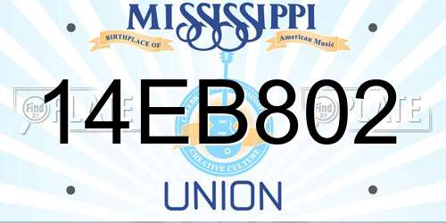14EB802 Mississippi License Plate