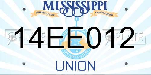 14EE012 Mississippi License Plate