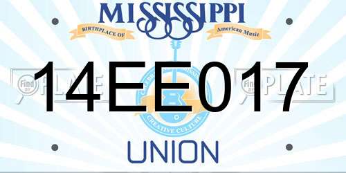 14EE017 Mississippi License Plate