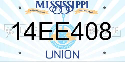 14EE408 Mississippi License Plate