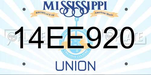14EE920 Mississippi License Plate