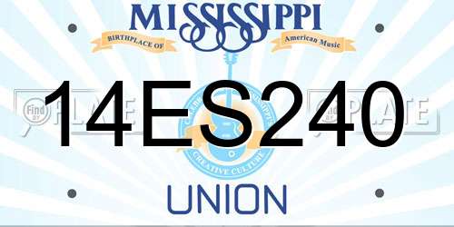 14ES240 Mississippi License Plate