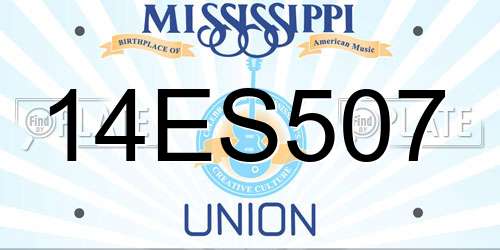 14ES507 Mississippi License Plate