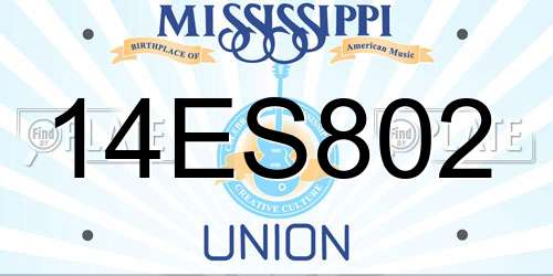 14ES802 Mississippi License Plate