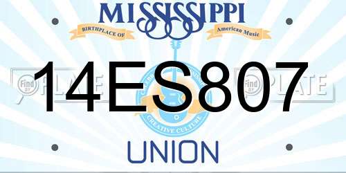 14ES807 Mississippi License Plate