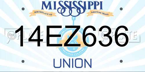 14EZ636 Mississippi License Plate
