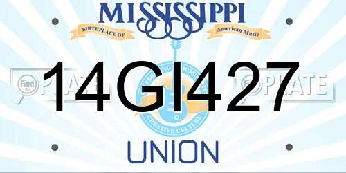 14GI427 Mississippi License Plate