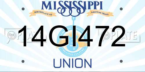 14GI472 Mississippi License Plate
