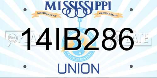 14IB286 Mississippi License Plate