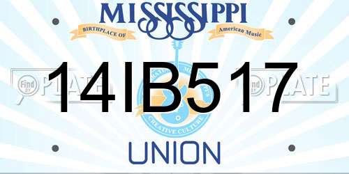 14IB517 Mississippi License Plate