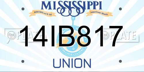 14IB817 Mississippi License Plate