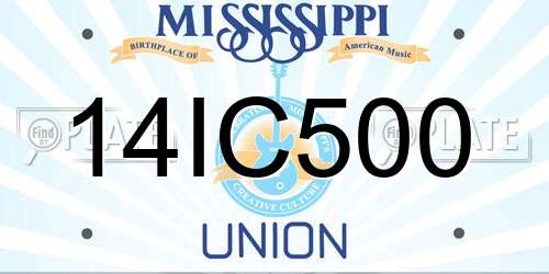 14IC500 Mississippi License Plate