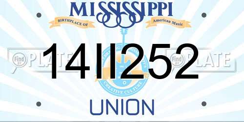 14II252 Mississippi License Plate