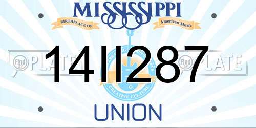 14II287 Mississippi License Plate