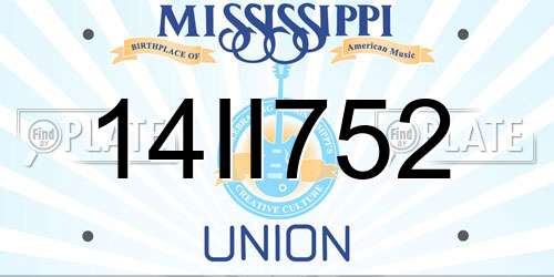 14II752 Mississippi License Plate