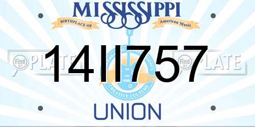 14II757 Mississippi License Plate