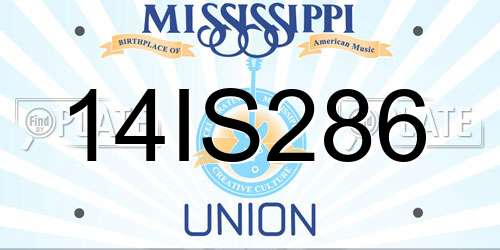 14IS286 Mississippi License Plate